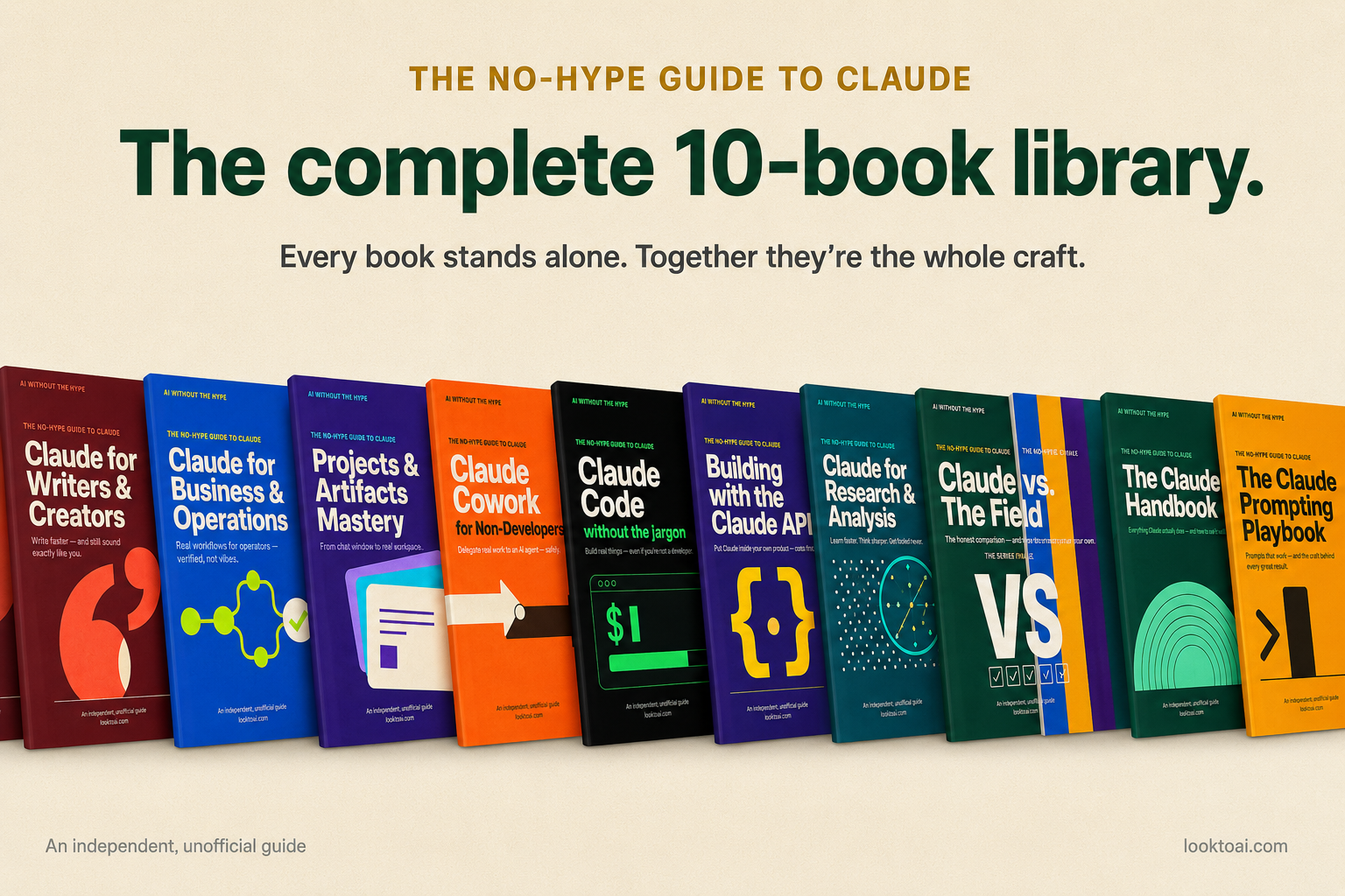 The Complete No-Hype Guide to Claude — all 10 books