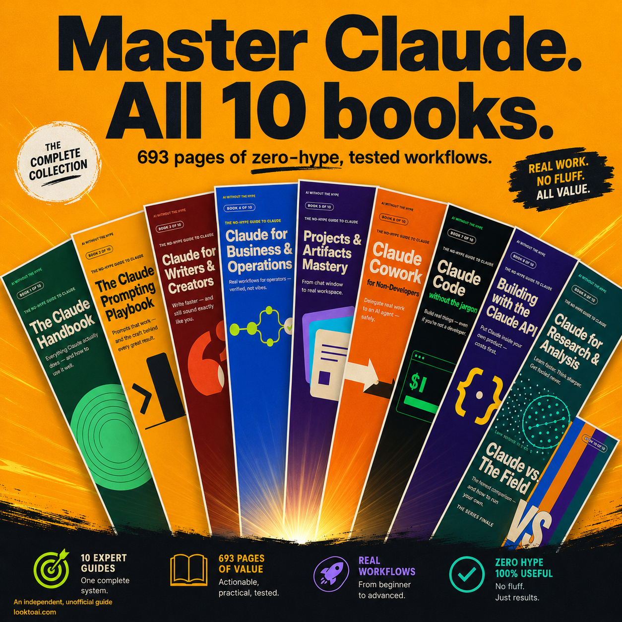 Master Claude — all 10 books of the No-Hype Guide