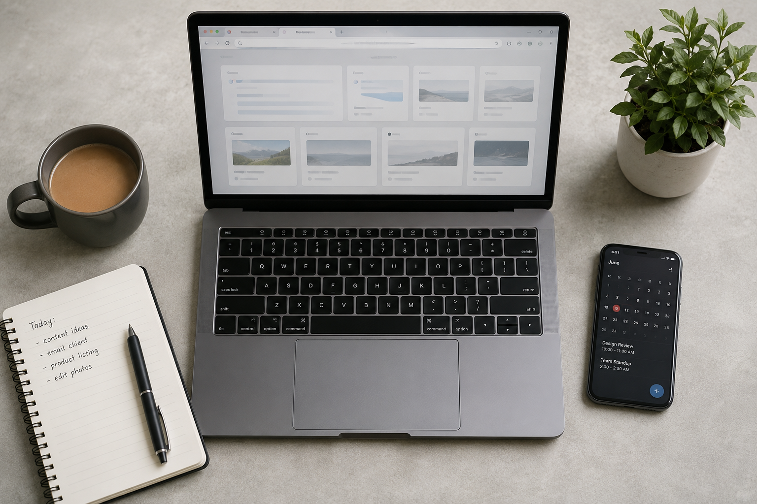 Desk setup showing the AI tools a virtual assistant uses daily