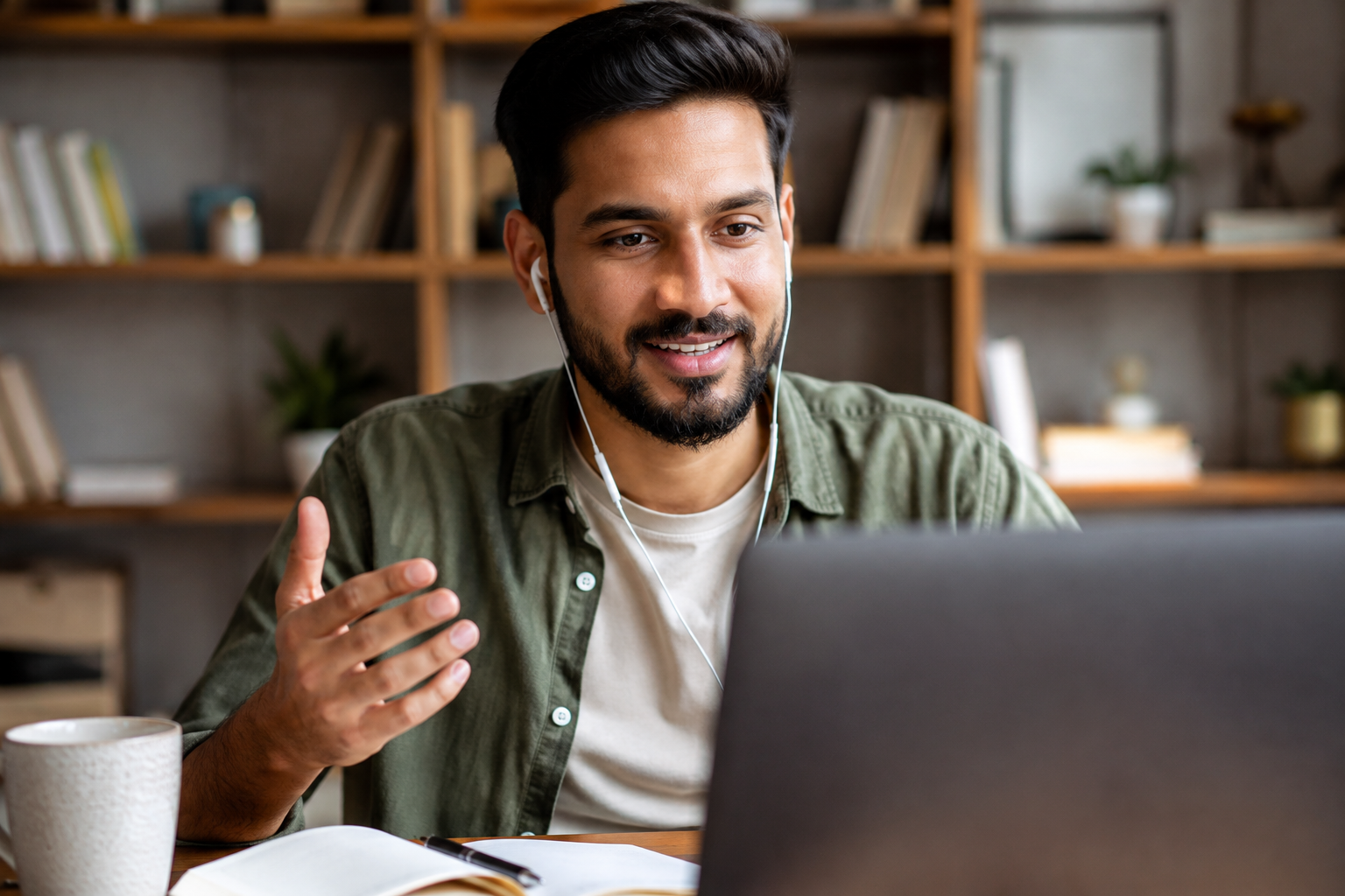 Virtual assistant meeting a new client on a video call